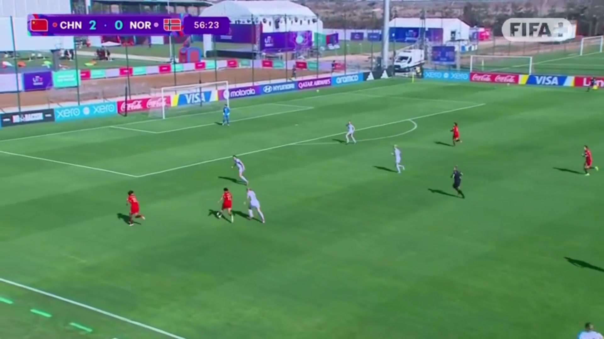 周欣怡搶點破門U17中國女足3-0領先挪威